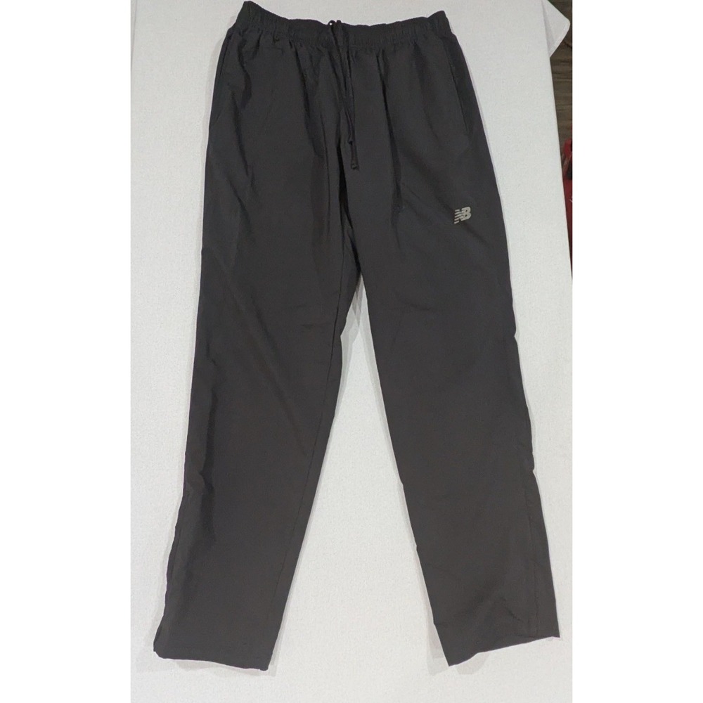 New Balance Athletic Pants Mens Large Black Excellent Woven Track Drawstring